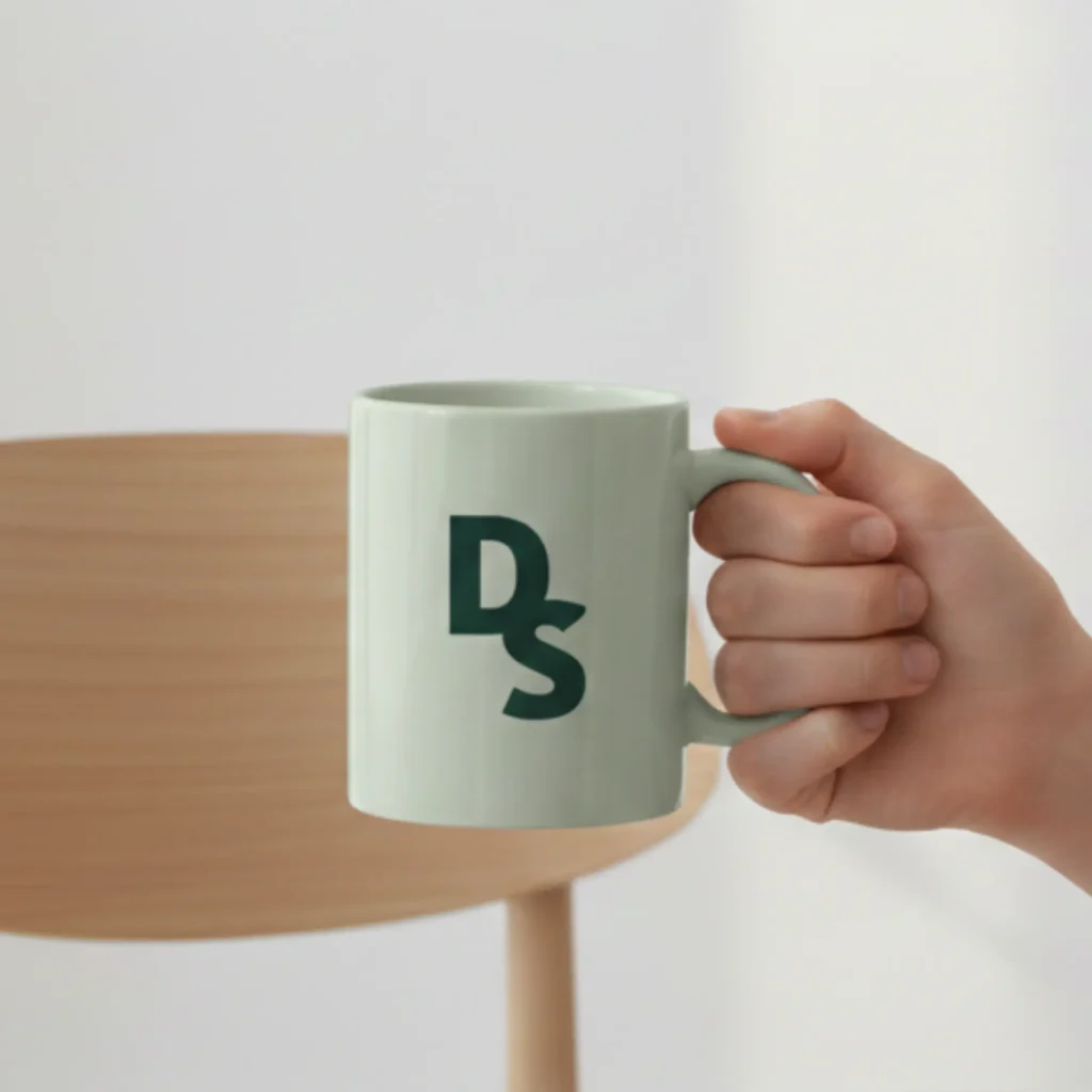 Branded mug representing consistent visual standards for consulting teams in Tennessee
