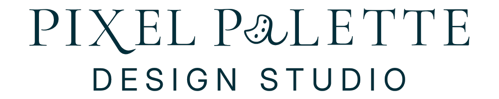 Pixel Palette Design Studio logo – branding and Squarespace website design for women entrepreneurs