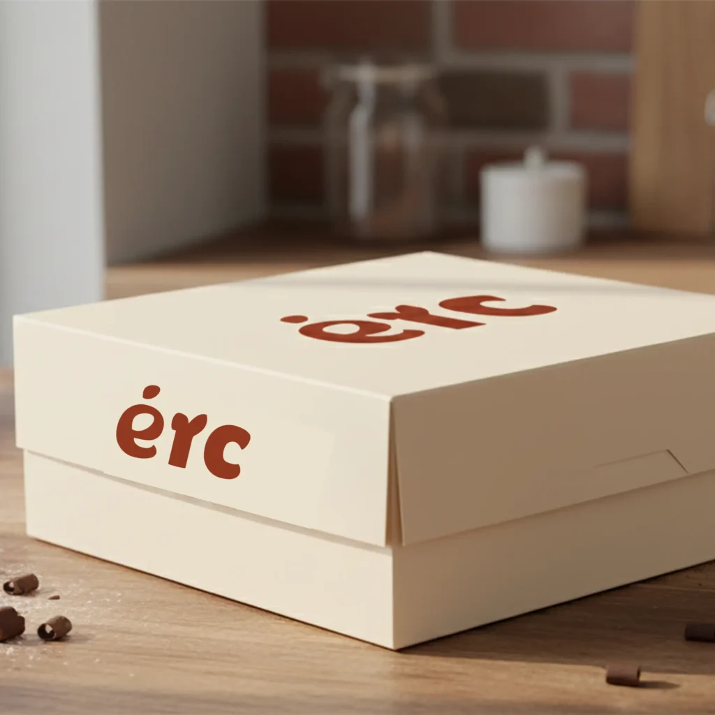 Minimal pastry box design reflecting Texas handmade bakery branding with a clean, cohesive brand identity.
